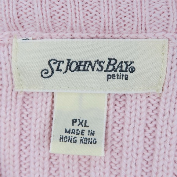 Vintage 90s Gray & Pink Striped Quarter Zip Sweater - Picture 5 of 5